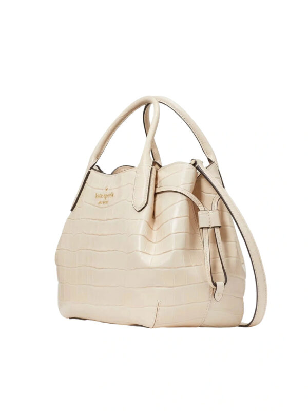 Kate Spade Dumpling Croc Embossed Small Satchel In Bare - Image 3