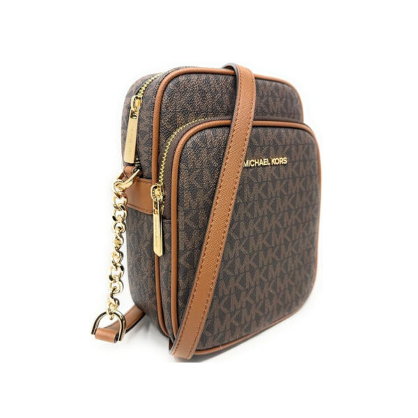 Michael Kors Jet Set Travel Medium Logo Crossbody Bag In Brown