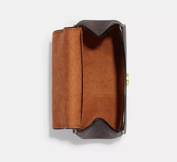 ￼Coach Morgan Card Case On A Chain In Signature Canvas - Dark Brown - Image 2