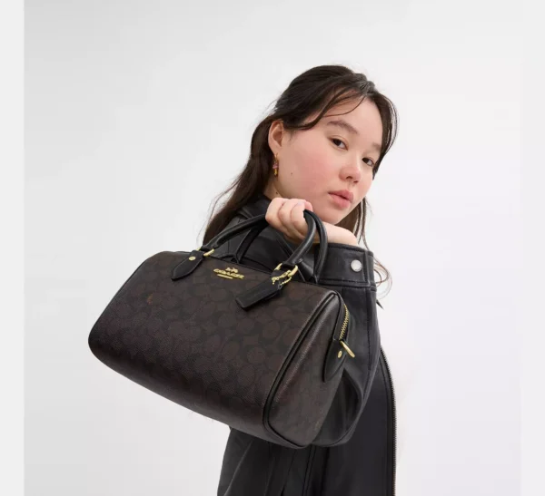 Coach Rowan Satchel Bag In Signature Canvas - Image 3