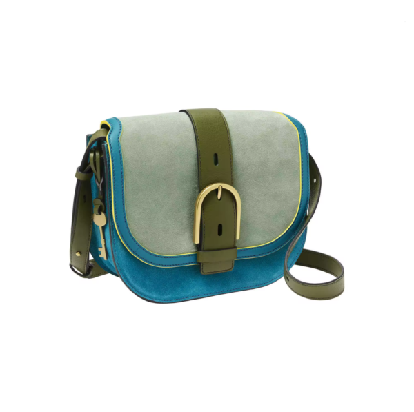 Fossil Wiley Saddle Bag Green Multi Crossbody Bag