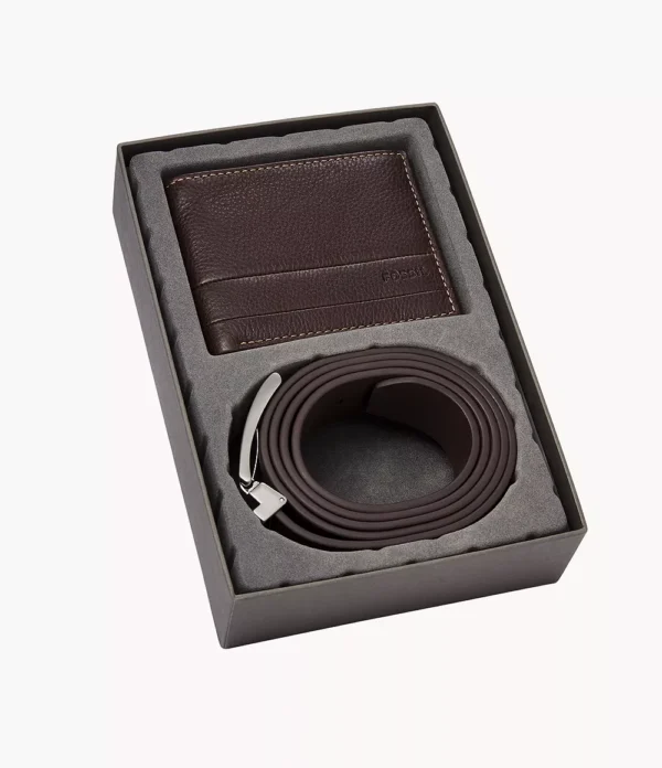 Fossil Enric Gift Set Dark Brown