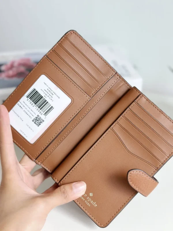 Kate Spade Leila Medium Compartment Bifold Wallet Brown - Image 3