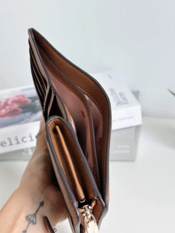 Kate Spade Leila Medium Compartment Bifold Wallet Brown - Image 4