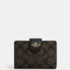 Coach Medium Corner Zip Wallet C0082 Signature Dark Brown