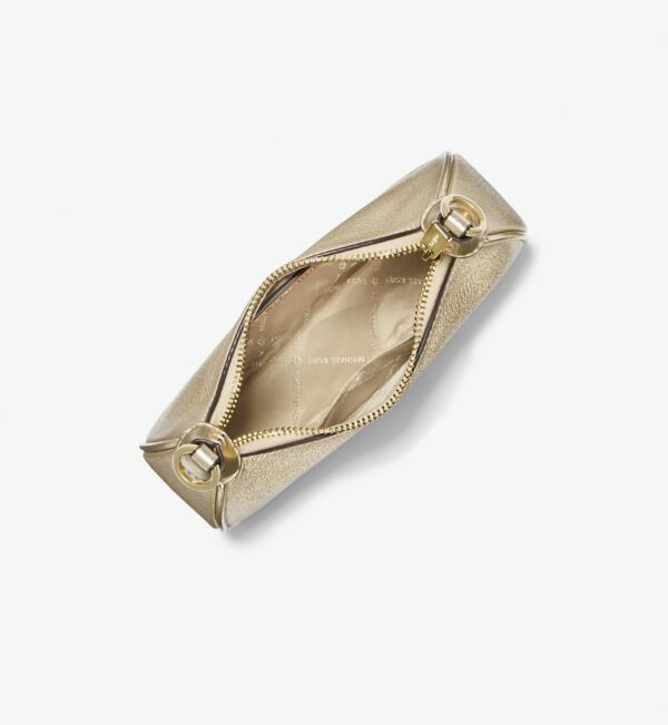 Michael Kors Cora Extra Small Metallic Pebbled Leather Shouder Bag In Pale Gold - Image 2