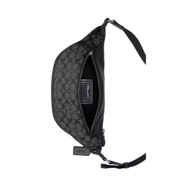 ￼Coach Warren Belt Bag In Blocked Signature Canvas In Black - Image 2