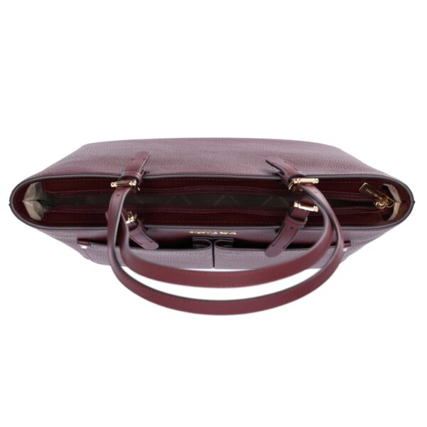 Michael Kors Jet Set Travel Leather Medium Double Pocket Tote In Oxblood - Image 2