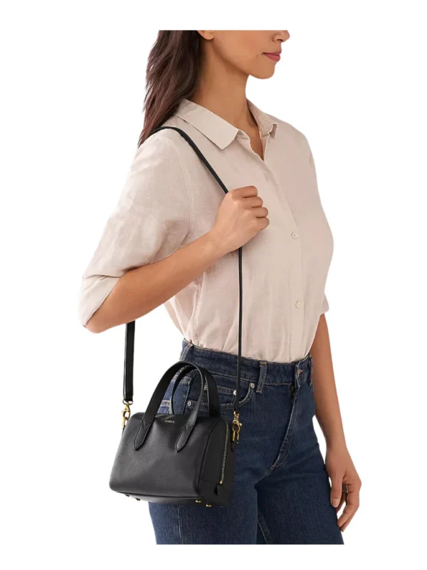 Fossil Mini Sydney Satchel In Black - Image 3