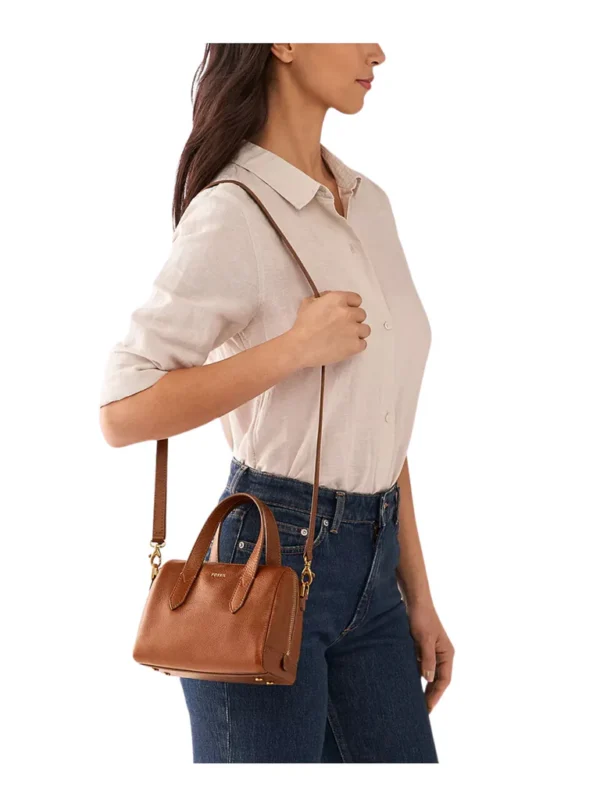 Fossil Mini Sydney Satchel In Brown - Image 3