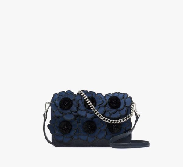 Kate Spade Madison Embroidered Floral Willow Mini Flap Crossbody In Blue Multi