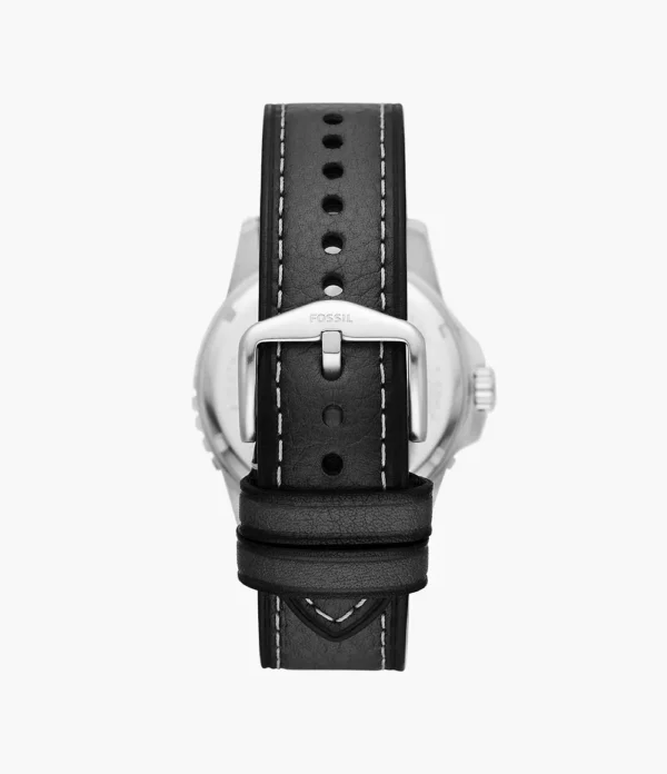 Fossil Blue Three-Hand Date Black Eco Leather Watch - FS5960 - Image 2