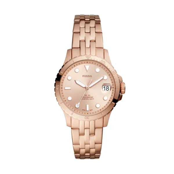 Fossil Three-Hand Date Rose Gold-Tone Stainless Steel Watch - ES4748