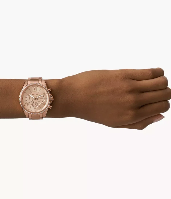 Fossil Modern Courier Chronograph Rose Gold-Tone Stainless Steel Watch -BQ3377 - Image 3