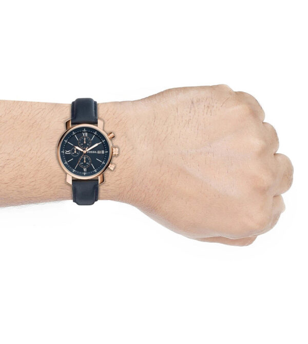 Fossil Rhett Chronograph Navy Leather Watch - BQ1704 - Image 3