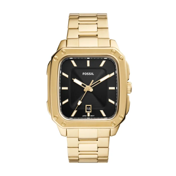 Fossil Inscription Three-Hand Date Gold-Tone Stainless Steel Watch - FS5932
