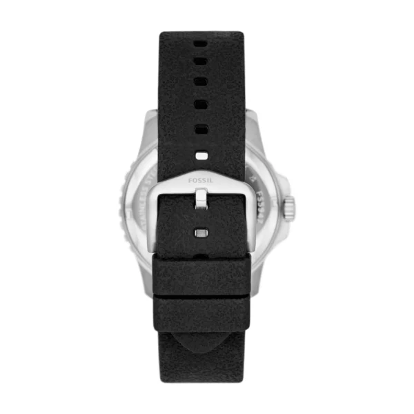 Fossil Blue Three-Hand Date Black Silicone Watch - FS5947 - Image 2