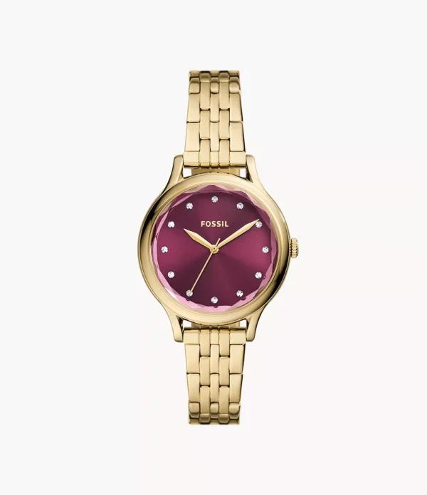 Fossil Laney Three-Hand Gold-Tone Stainless Steel Watch - BQ3905