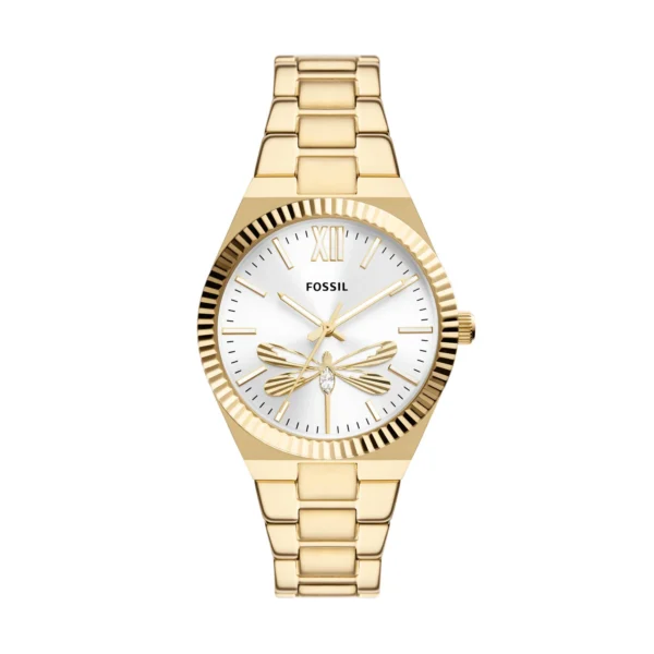 Fossil Scarlette Three-Hand Gold-Tone Stainless Steel Watch - ES5262