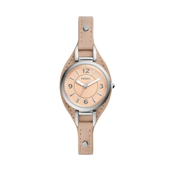Fossil Carlie Three-Hand Latte Eco Leather Watch -ES5213