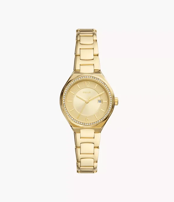 Fossil Eevie Three-Hand Date Gold-Tone Stainless Steel Watch - BQ3801