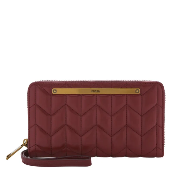 Fossil Liza Zip Around Clutch In Wine