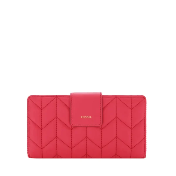 Fossil Logan RFID Tab Clutch In Cherry