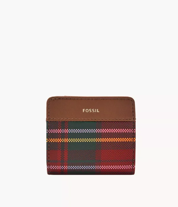 Fossil Madison Bifold In Red Plaid