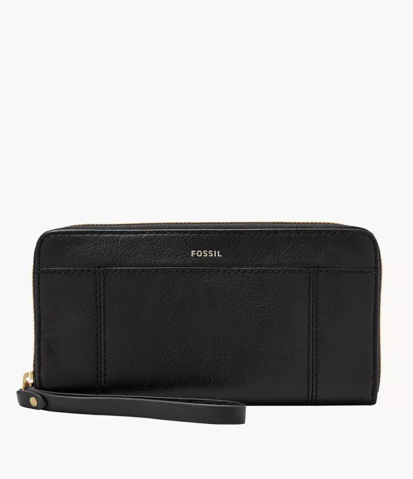 Fossil Jori RFID Zip Clutch In Black
