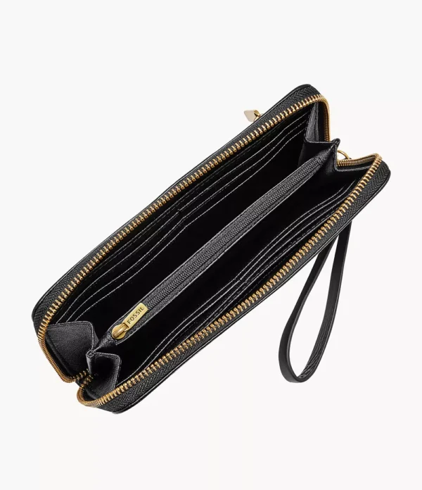 Fossil Jori RFID Zip Clutch In Black - Image 2