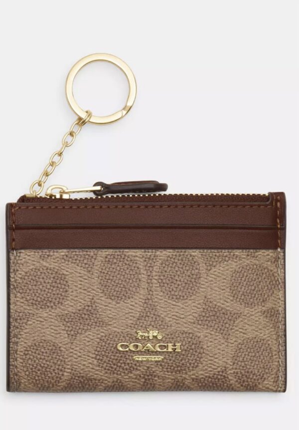 Coach Mini Skinny Id Case In Signature Canvas