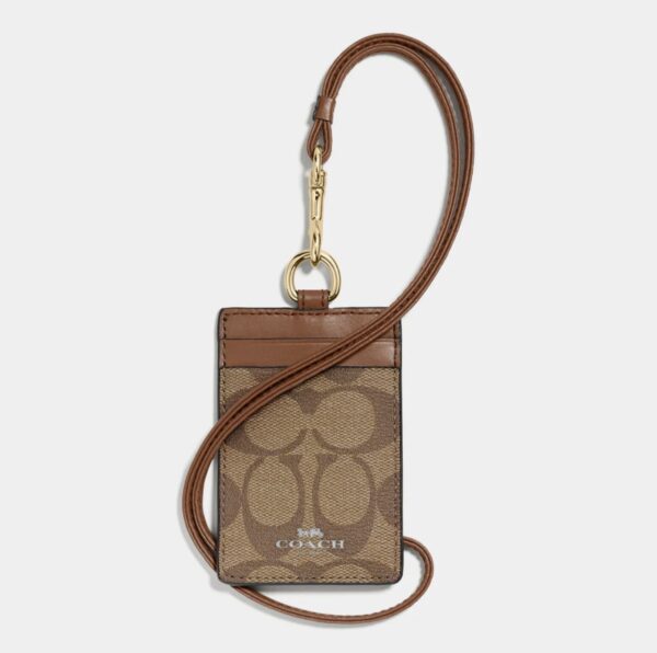 Coach Id Lanyard In Signature Canvas