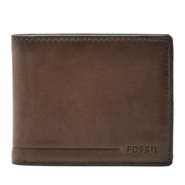 Fossil Men Wallet Allen RFID Traveler In DarkBrown