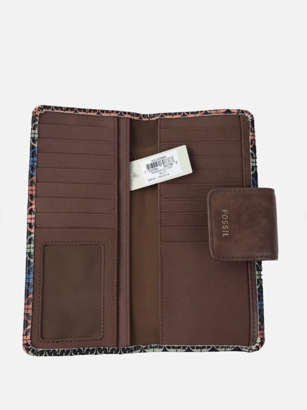 Fossil Women's Clutch Wallet Multicolor Slim Vegan Leather - Image 2