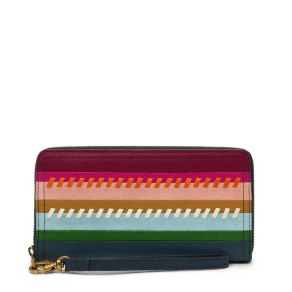 Fossil Logan RFID Zip Around Clutch Patchwork